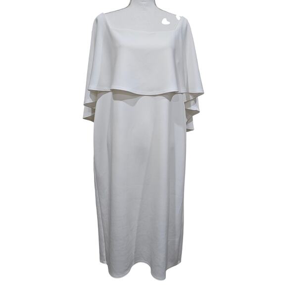 ASOS Dresses & Skirts - Asos White Cape Sleeve Midi Dress Plus Size 18